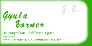 gyula borner business card